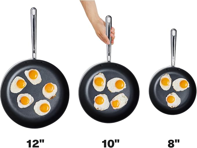 Misen Carbon Nonstick™ Skillet - Nitrided Carbon Steel - Professional Alternative to Teflon - 1100°F High Heat Ready - Easy Release - Induction, Oven, & Grill Safe - 10 Inch
