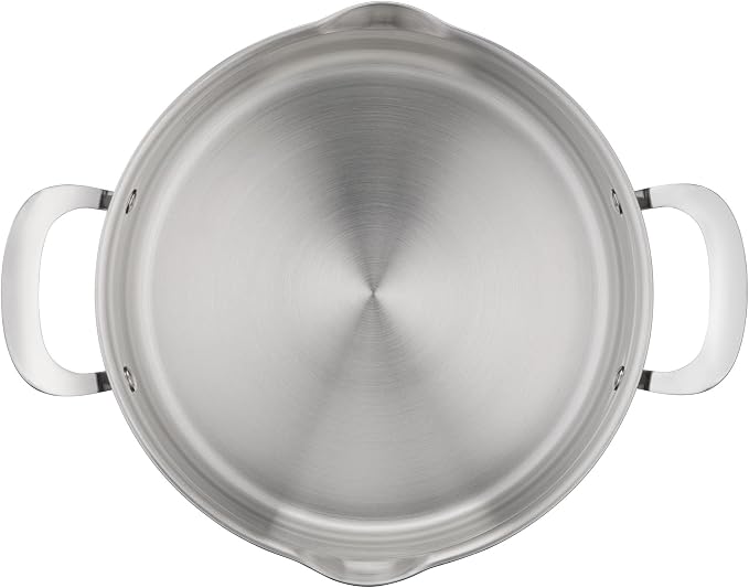 Jamie Oliver by T-fal Cooks Smart 10-Piece Stainless Steel Cookware Set | Stainless steel interior, Thermo-Fusion induction base, Oven safe to 500°F, Dishwasher safe, Heat indicator included