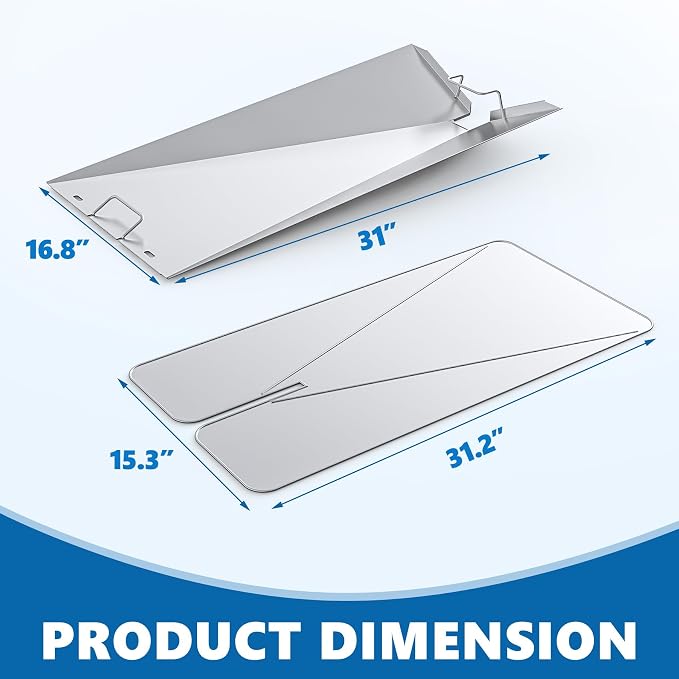 SafBbcue Drip Tray & 10 Aluminum Liners for Traeger Woodridge Pro, BAC818 | Fits Traeger Woodridge Pro TFB97JLH and Woodridge Elite TFC97XLH Pellet Grill and Smoker grill drip pan replacement parts