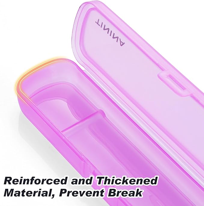 Travel Utensils with Case, 4-Piece Stainless Steel Portable Cutlery Set, Reinforced Case with Buckle Design, Lunch Box for Camping Work School, Include Fork Spoon Knife, Dishwasher Safe, Rainbow