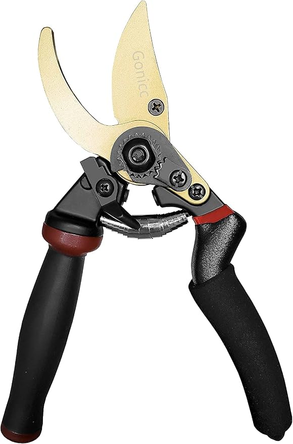 gonicc 8.5" Professional Rotating Bypass Titanium Pruning Shears(GPPS-1014) | Secateurs, Scissors, Pruners with Heavy Duty SK5 Blade. Soft Cushion Grip Handle for Everyone.