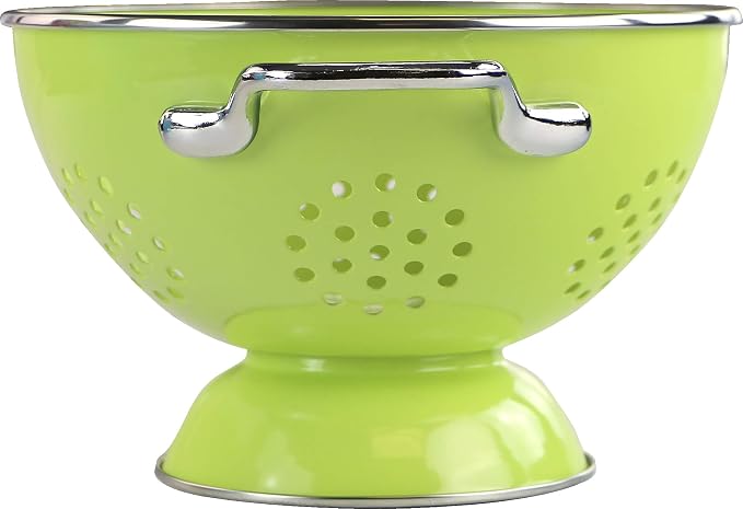 Calypso Basics by Reston Lloyd Powder Coated Enameled Colander, 1.5 Quart, Lime