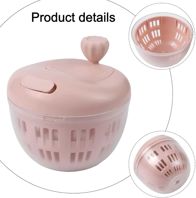 Salad Spinner With Crank Handle | Hands Powered Manual Lettuce Spinner And Fruit For Washer Bowl，Lettuce Salad Dryer,Non-Slip Base