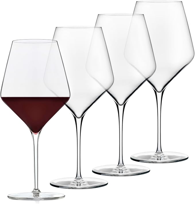 Libbey Signature Red Wine Glasses Set of 4, Seamless 24 Oz Wine Glasses for Cabernet, Merlot, and More, Stemmed Wine Glasses for All Occasions
