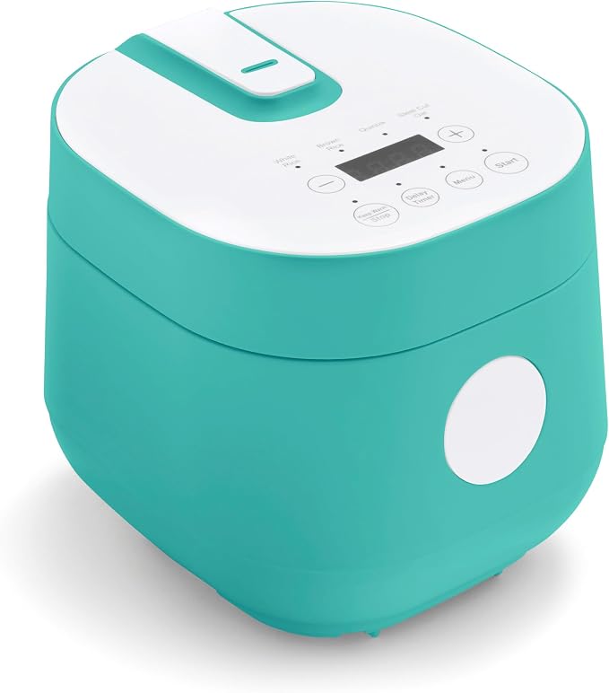 GreenLife Digital Rice Cooker, 2-Cups Uncooked/4-Cups Cooked, Turquoise