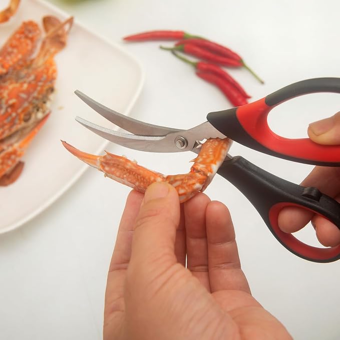 masteymoh 3 Pairs of Kitchen Seafood Scissors for Crab Legs, Lobster Shell Cracker, Multifunctional Crab Leg Crackers