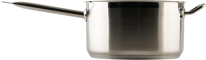 Winco 10 qt Stainless Steel Sauce pan with Cover | Heavy-duty, Tri-ply construction, Helper handle, Great for Cooking and Food Preparation