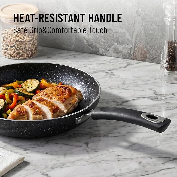 Nonstick Frying Pan Set-3-Pieces Skillet Set Induction Compatible,8 Inch,9.5 Inch and 11 Inch Omelette Pan with Bakelite Handles