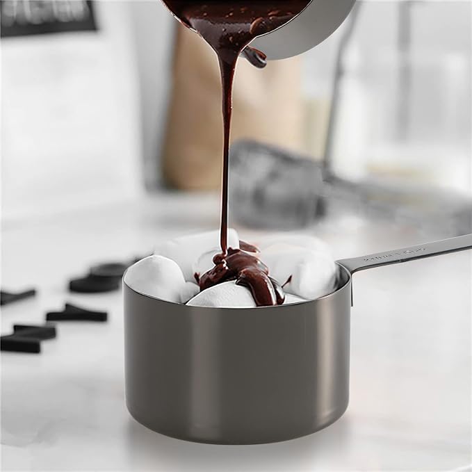 16 Pcs Stainless Steel Measuring Cups & Spoons Set, Black | Heavy Duty Metal, 5 Cups, 6 Tbsp Tsp Spoons, 5 Mini Spoons, For Kitchen Cooking Baking