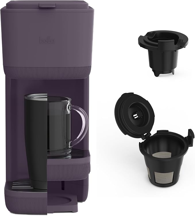 bella K Cup Coffee Maker w/ Water Tank, Plum