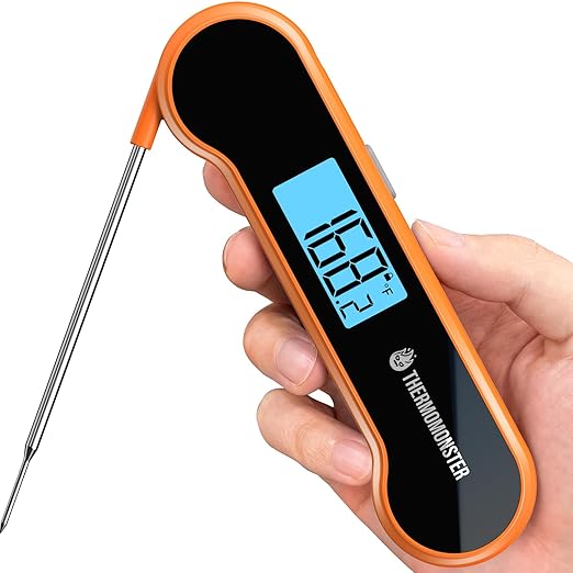 0.5 Sec Instant Read Meat Thermometer Digital with ±0.5℉ Precision, Orange | Food Thermometer for Cooking Kitchen Gadgets, Oven Grill Candy BBQ Essentials Accessories, Gifts for Him Dad Men Birthday