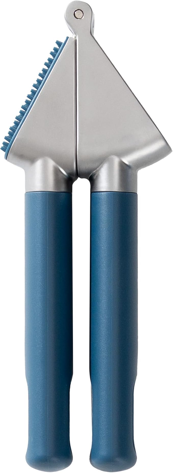 OOU Garlic Press, Stainless Steel Garlic Mincer with Premium Zinc Alloy Construction, Easy-Squeeze Ergonomic TPE Non-Slip Grip Handles, Reverse Cleaning Bumps and Dishwasher Safe Design, Blue