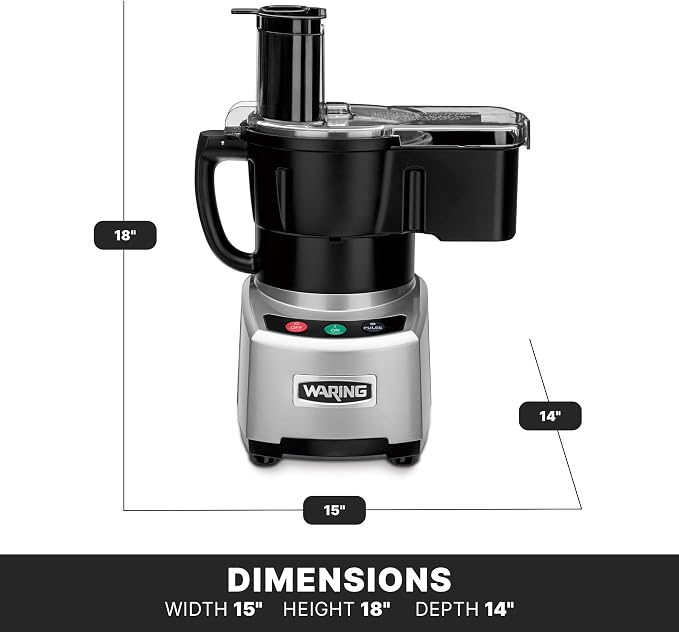 Waring Food Processor with 4-Quart Capacity & Continuous-Feed | 4-Quart Capacity, 2 Horsepower Motor, Continuous-Feed Food Processor