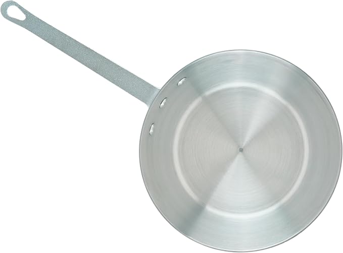 Winco 4 1/4 qt Heavy-Duty Tapered Aluminum Sauce Pan, 4.25 qt | Tapered sides, Heavy-duty, Riveted handle, Hanging hole, Great for Cooking and Food Preparation