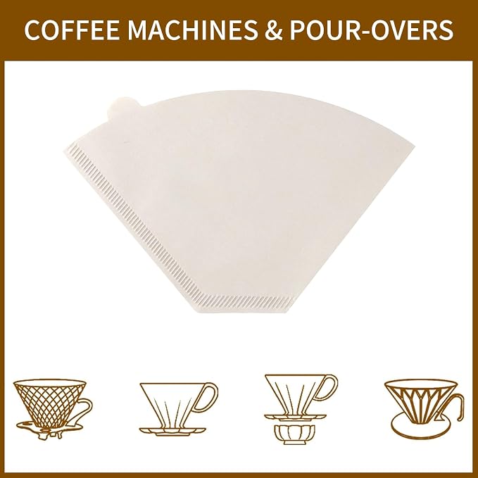 200 Count Coffee Filters #4, Cone Coffee Filter 8-12 Cup, White