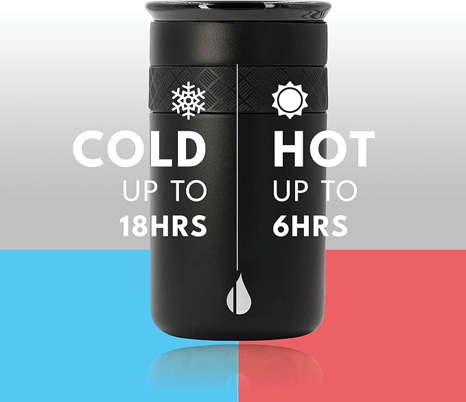 Elemental Artisan 12oz Triple-Wall Insulated Coffee Tumbler w/Ceramic Lid | Triple Wall Coffee Travel Mug, Reusable Stainless Steel Coffee Tumbler; Thermal Coffee Cups for Hot (6 Hrs) & Cold (18 Hrs)
