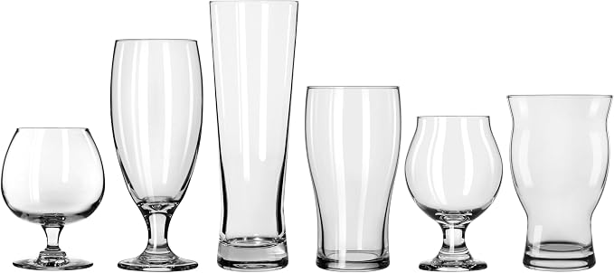 Libbey Craft Brews Assorted Beer Glasses Set of 6, Versatile, Premium Beer Glass Set, Craft Beer Glasses for Pilsner, Stout, Lager, IPA & More