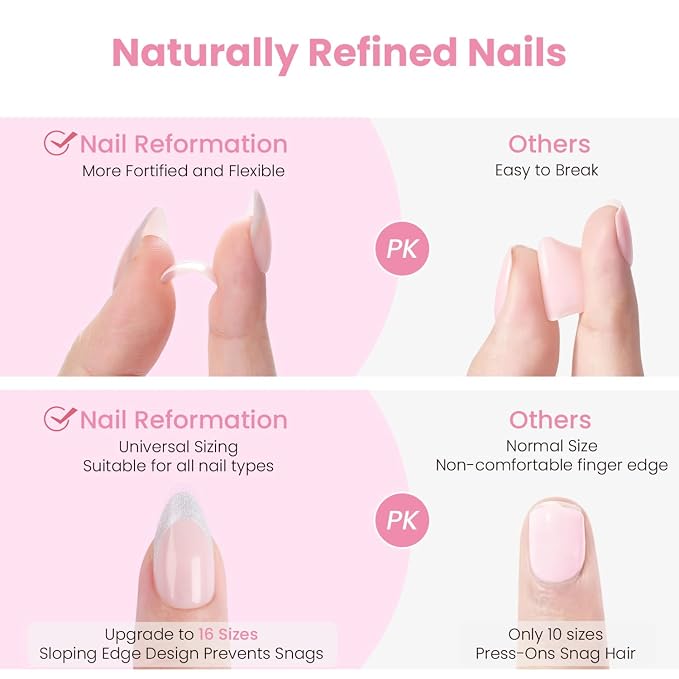 Nail Reformation Press On Nails, Purple Mariposa | Medium Almond Fake Nails | with Purple Cat Eye & Butterfly Wing in Glossy Finish, Reusable Stick On Nails in 15 Sizes - 30 Nail Kit for Women Gifts