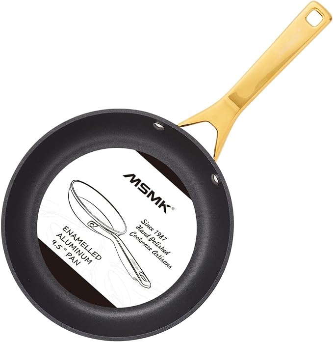 MsMk 8 Inch Small Nonstick Frying pan, Black Egg Omelet Skillet | Non Toxic, Even Heating, Easy Clean, Dishwasher & Oven Safe, suitable for gas & electric & induction stoves, PFOA & PFAS Free