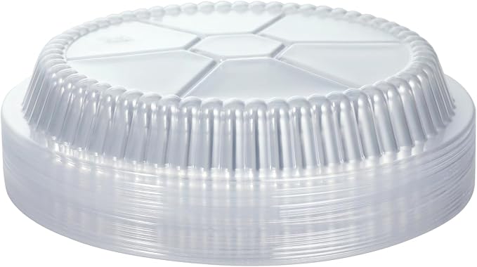 Waytiffer 40pack Disposable 9" Round Aluminum Foil Pans with Clear Lids | Disposable Containers with Straight Walls for Storing, Baking,Heavy duty, Standard Size Tarts, Pies Foil Plates Durable Pans