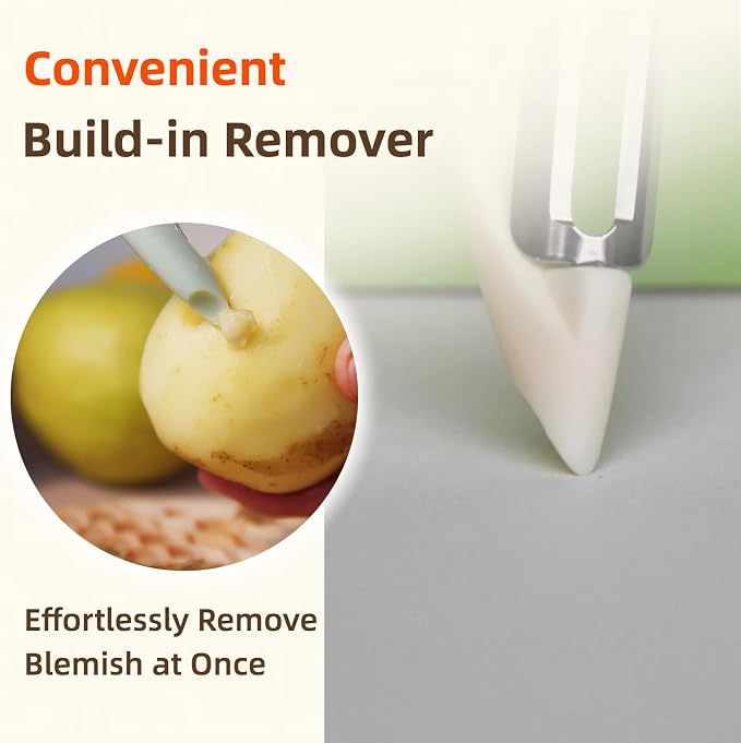Stainless Steel Vegetable & Fruit Peeler for Kitchen, White | Ideal Carrot Cucumber Potato Peeling Helper, Sharp Swivel Straight Blade, Non-Slip & Ergonomic Handle, Dishwasher Safe