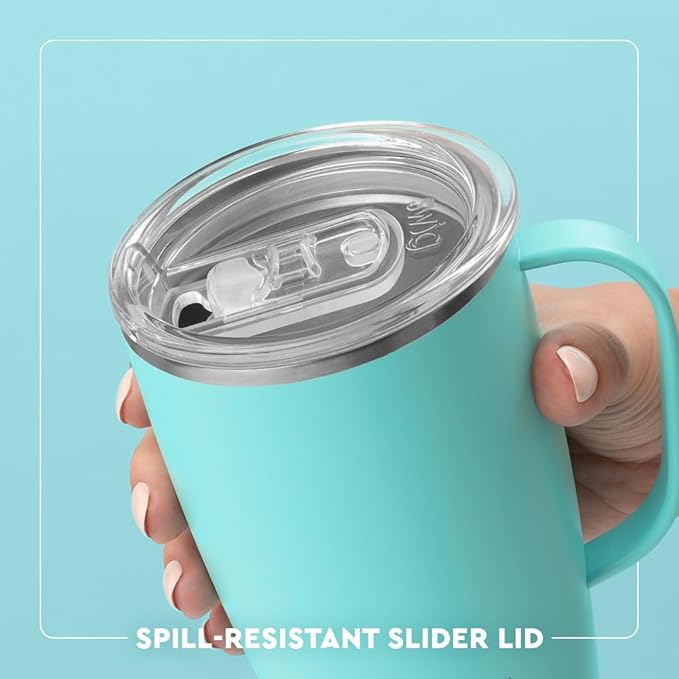 Swig Stainless Steel Insulated Travel Mug, 18 oz, Purple Reign, Double Wall Vacuum Sealed, Dishwasher Safe, Cup Holder Friendly | Triple Insulated Stainless Steel - Handle & Lid Included - Keeps Coffee Hot or Cold - Cup Holder Friendly