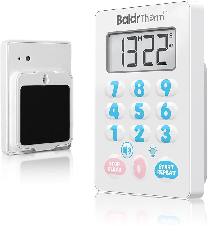 Digital Kitchen Timer Waterproof, Strong Magnetic Cooking Timer with 3 Adjustable Volume Levels & Silent Flashing Light, Countdown Timer for Cooking, Baking Shower, Classroom, Cute
