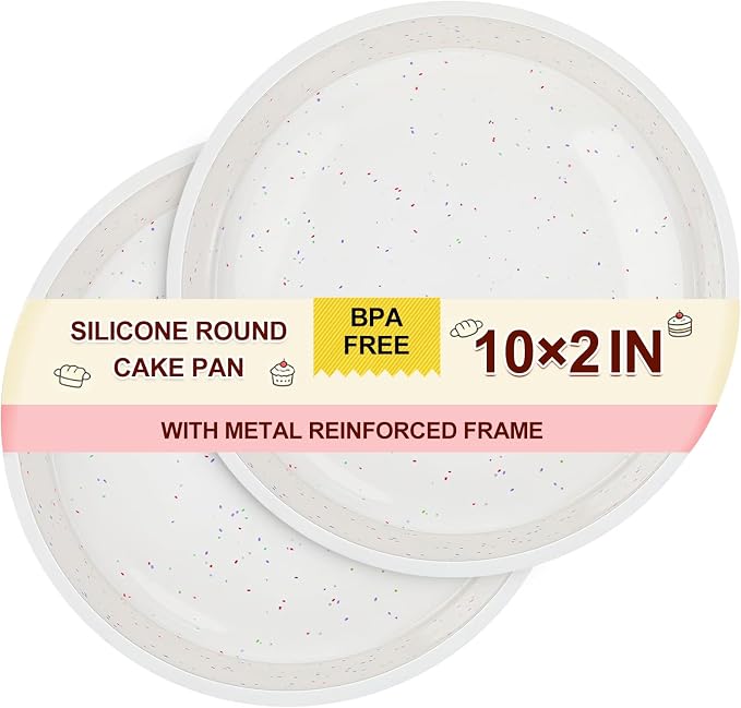 CAKETIME Silicone Round Cake Pan with Metal Reinforced Frame