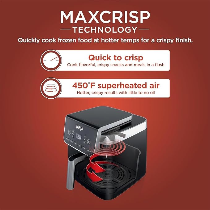 Ninja AF181 Air Fryer Pro XL 6in1 6.5Q Max Crisp Technology Nonstick Basket (Renewed) Bundle with 2 YR CPS Enhanced Protection Pack