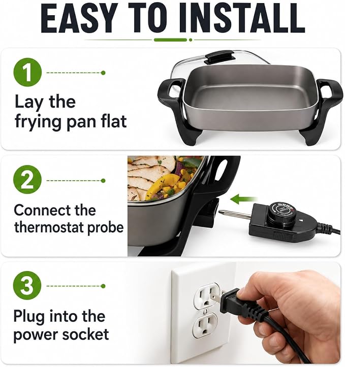 06900 Temperature Control Thermostat Cord for Presto Electric Griddles | Fits skillets, grills and frypans with 1-3/8" probe spacing; adjustable heat control reaches up to 400°F