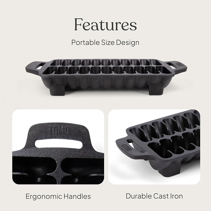 TOMO Cast Iron Shrimp Grill Pan