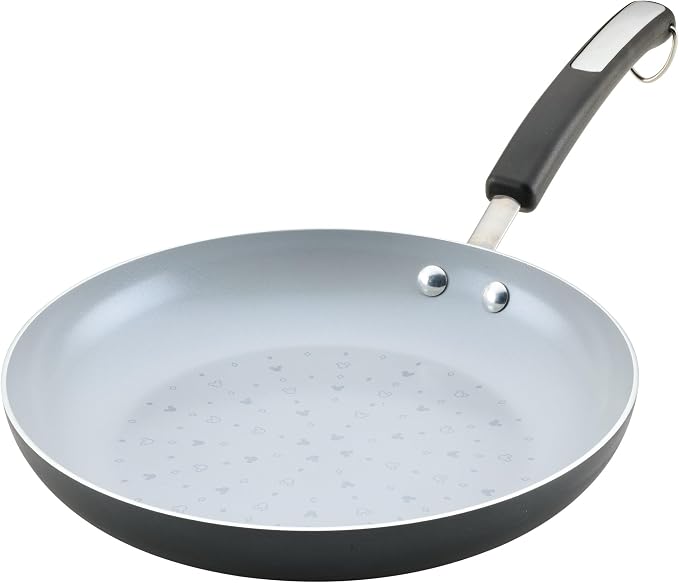 Farberware Disney Monochrome Ceramic Nonstick Frying Pan/Skillet, Dishwasher Safe, 11 Inch Non Stick Open Fry Pan - Black