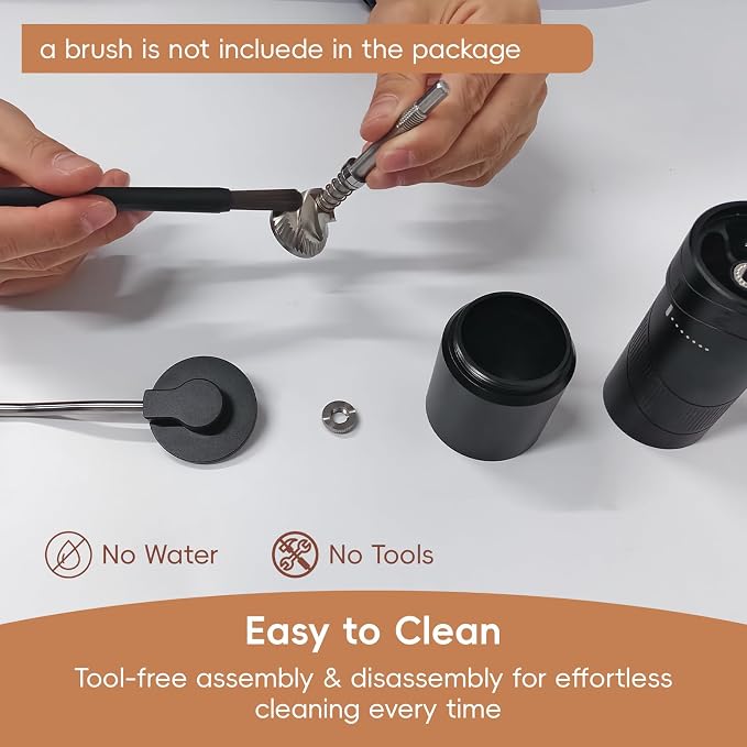 Manual Coffee Grinder Hand Crank Coffee Bean Grinder Mill for Espresso | CNC Stainless Steel Conical Burr, 8 Adjustable Coarseness Settings, for Home or Travel Moka Beans French Press Pour Over Drip
