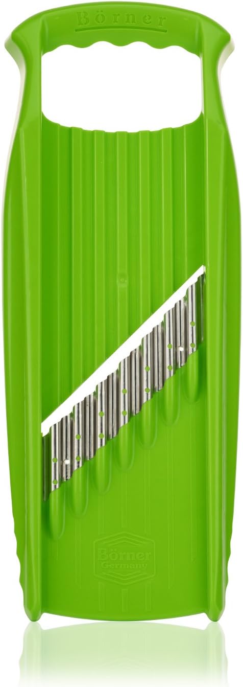 Börner Wave-Waffle XXL PowerLine Wavy Vegetable Cutter (Green) • Mandoline for Wave Cutting and Waffle XXL • Slicer for Lattice Potatoes and Wavy French Fries XXL