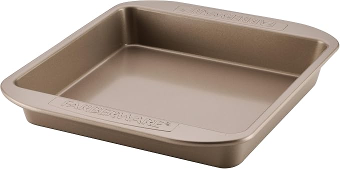 Farberware Bakeware Dishwasher Safe, 9-Inch Square Cake Pan - Mocha