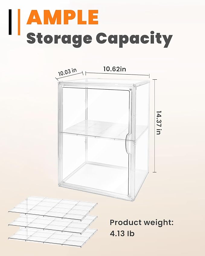 Bread Box,Large Bread Boxs for Kitchen Countertop - 4 Layers Adjustable Bread Storage Container,Clear Boxes for Kitchen Counter, Breads Box Airtight,Bread Holder,Perfect for Bagel Muffins（transparent）