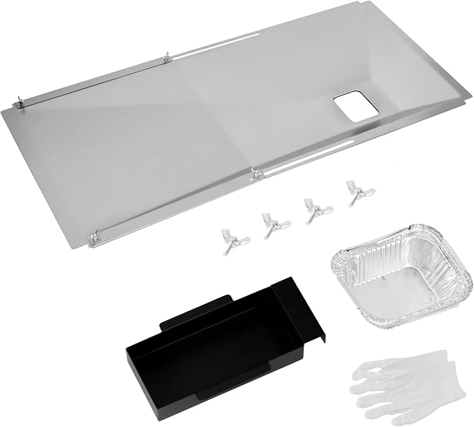 Universal Grease Tray with Catch Pan for Nexgrill 720-0888, Expert Grill | Grill Parts for Charbroil, Dynaglo, Kenmore, BHG, Grill Master, Backyard, Uniflame, Drip Pan for 3/4/5/6 Burner Gas Grill