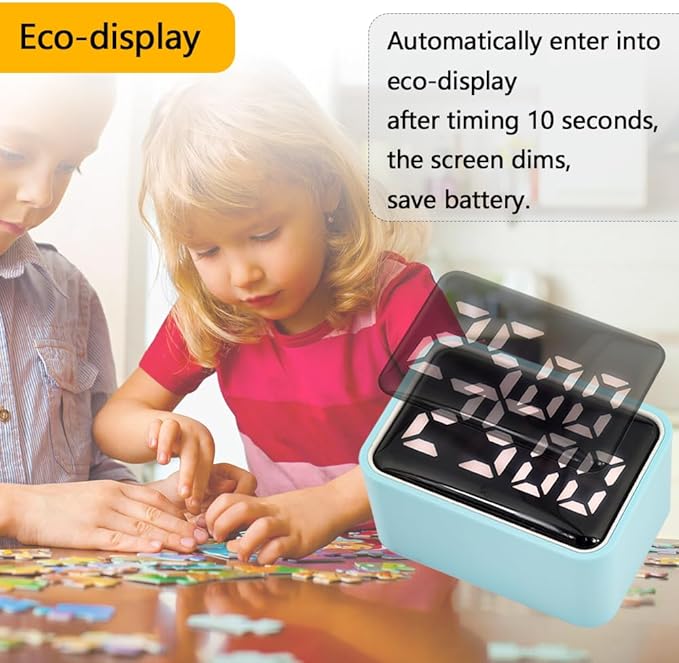 Digital Mini Timer Rechargeable, ON/Off Led Display Count Down/Up, 3 Preset Memory Times Loud Alarm Desk Timer for Kids Classroom Office Kitchen Cooking, Black