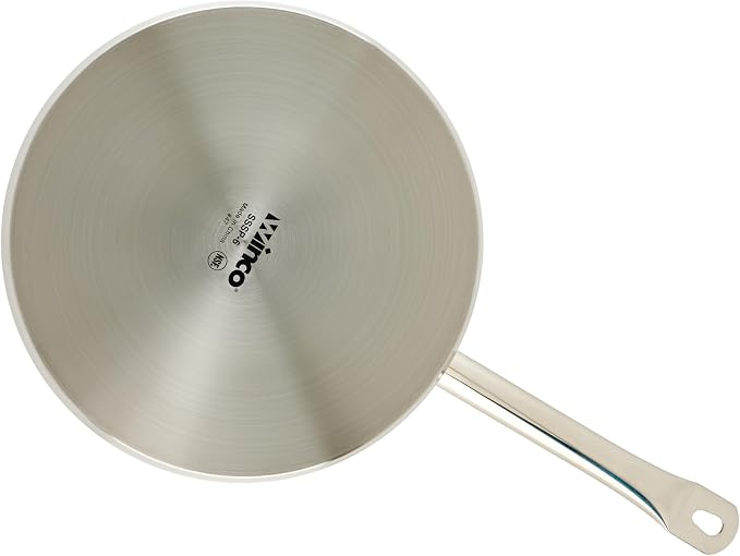 Winco 6 qt Stainless Steel Sauce pan with Cover | Even heat distribution, Secure riveted handle, Great for Cooking, Food Preparation and Restaurant Kitchens