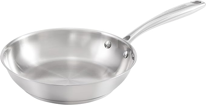 Guy Fieri's Flavortown 8" Stainless Steel Fry Pan, Oven-Safe to 500F | Premium Three-Layer Base Skillet, Durable Everyday Cookware