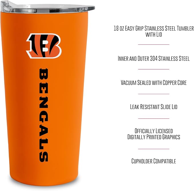 Rico Industries NFL Football Soft Touch, Easy Grip Tumbler