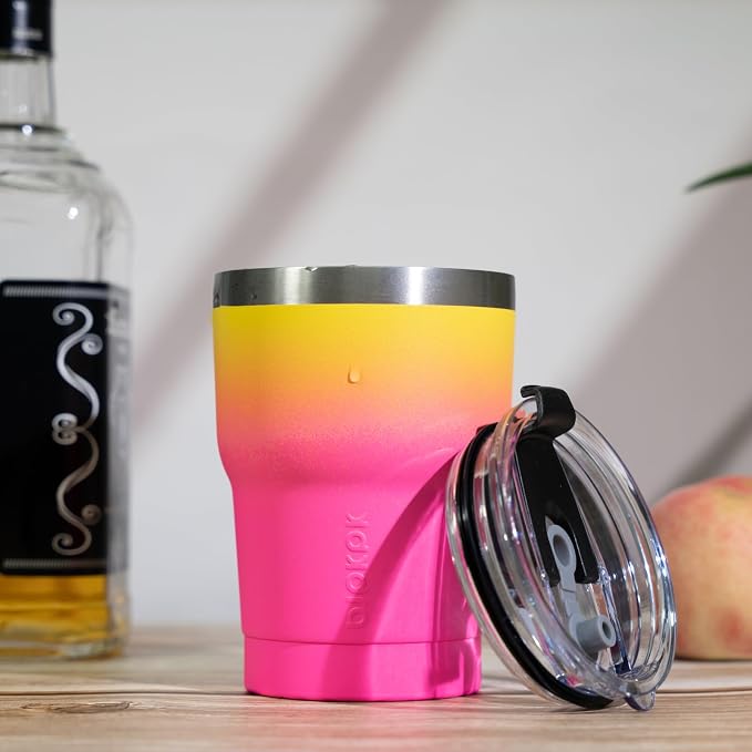 BJPKPK 10 oz Mini Tumbler with Lid, Straw & Handle, Insulated Steel Cup | Small, Spill Proof, Leak Proof, Thermal, Double Wall Vacuum, Sweatproof, Dishwasher Safe, BPA Free, Blood Moon