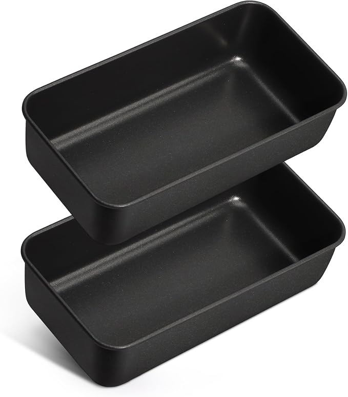 LIANYU 2 Pack Bread Loaf Pan for Baking, 9×5 Inch Nonstick Stainless Steel Bread Baking Loaf Pan, Meatloaf Tin for Homemade Banana Sourdough, Dishwasher Safe