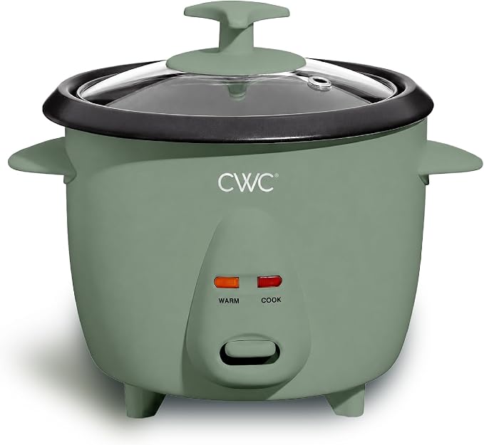 COOK WITH COLOR 6 Cup Rice Cooker 300W - Effortless Cooking and Perfectly, Cooks 3 Cups of Raw Rice for 6 Cups of Cooked Rice, Green