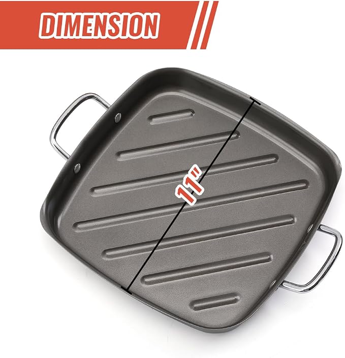 Grill Pan for Outdoor Grill - 11” Grill Pan BBQ Grill Topper With Handles Grill Trays For Grilling Barbecue Tray