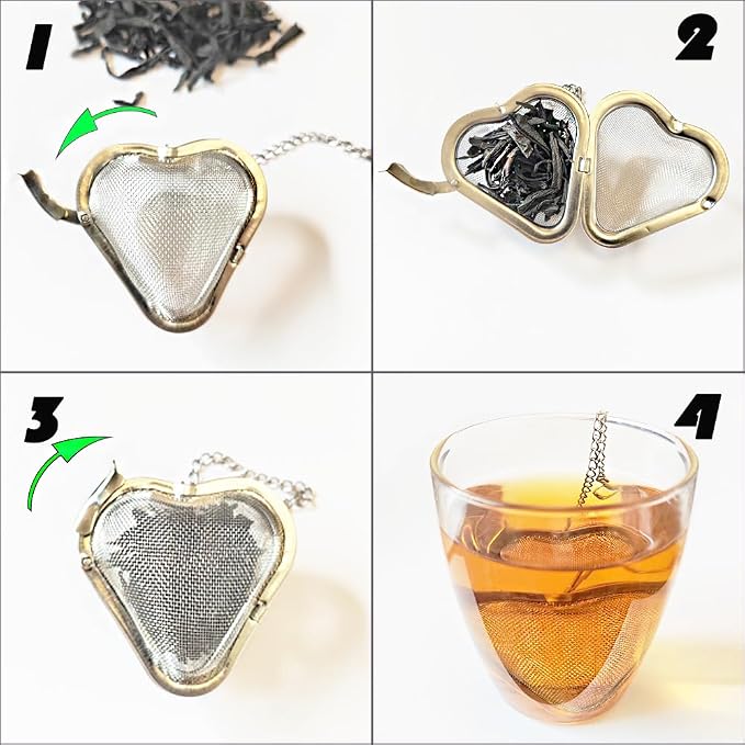 2 Pcs Cute Dog Tea Infuser, Loose Tea Strainer, Tea Ball Infuser | 304 Stainless Steel Loose Leaf Tea Steeper, Easy To Use And Clean, Heart Shaped Tea Ball Make Tea Drinking Fun