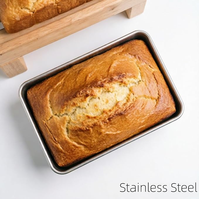 Stainless Steel Loaf Pan for Bread, 4 Pack Metal Baking Pan, Dishwasher Safe (8.5" x 5.7" x 2.5")