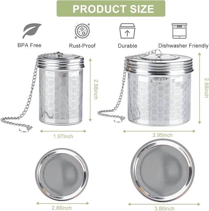 Tea Infuser Tea Strainer for Loose Tea, Stainless Steel Tea Ball | Spice Infuser 11cm/4.3 inch