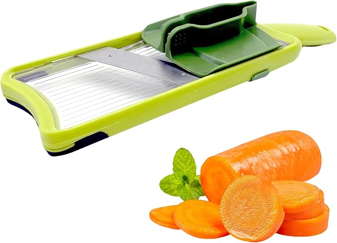 Multi Handheld Mandoline Slicer, Stainless Steel Professional Vegetable Slicer with Comfortable Grip, Vegetable Slicer for Potatoes, Onions, Cucumbers, Cheese, Easy to Clean