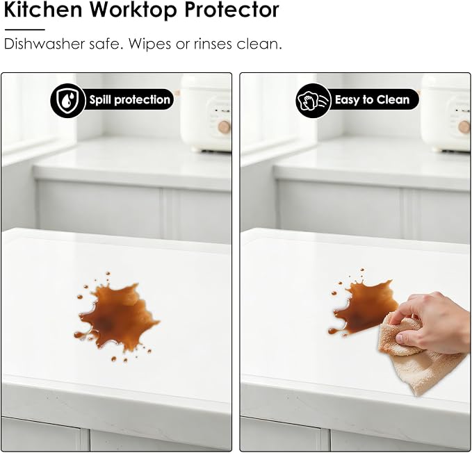 Large Silicone Heat Resistant Mat for Air Fryer 19.6"x27.5", Silicone Mats for Kitchen Counter, Nonslip Silicone Placemat for Countertop Protector, Nonstick Waterproof Craft Mat, KitchenRakuTable Mat